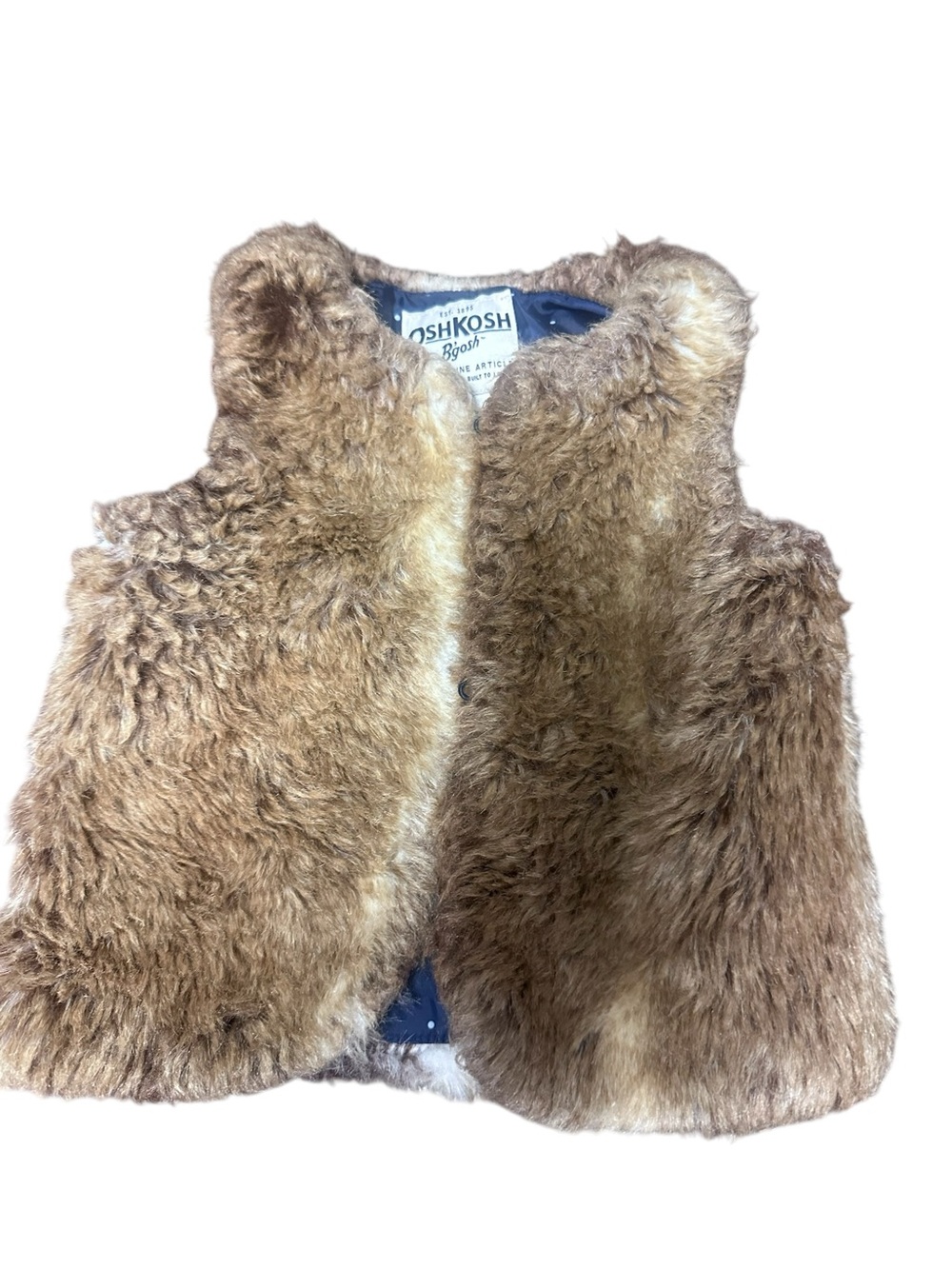 OshKosh B'gosh Brown Faux Fur Kids Vest - Plush Layering